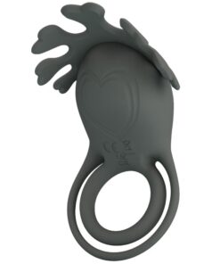 PRETTY LOVE – RUBEN DOBLE ANILLO VIBRADOR CON ESTIMULADOR GRIS - intimamenities.com