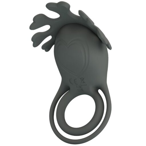 PRETTY LOVE – RUBEN DOBLE ANILLO VIBRADOR CON ESTIMULADOR GRIS - intimamenities.com