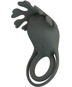 PRETTY LOVE – RUBEN DOBLE ANILLO VIBRADOR CON ESTIMULADOR GRIS - intimamenities.com