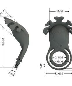 PRETTY LOVE – RUBEN DOBLE ANILLO VIBRADOR CON ESTIMULADOR GRIS - intimamenities.com