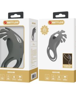 PRETTY LOVE – RUBEN DOBLE ANILLO VIBRADOR CON ESTIMULADOR GRIS - intimamenities.com