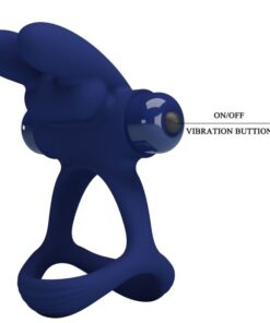PRETTY LOVE – FRANCISCO DOBLE ANILLO VIBRADOR RABBIT AZUL - intimamenities.com