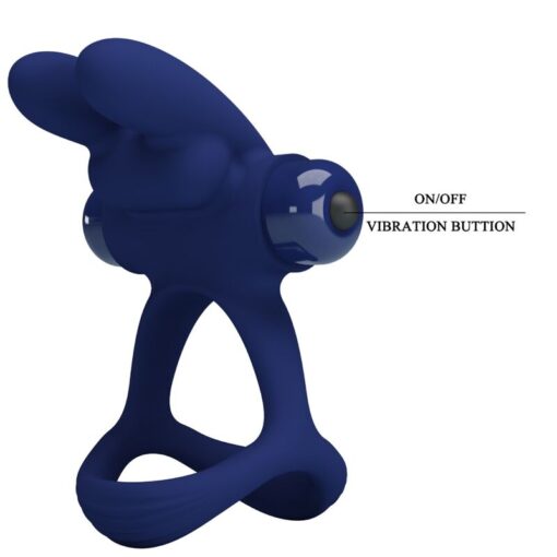 PRETTY LOVE – FRANCISCO DOBLE ANILLO VIBRADOR RABBIT AZUL - intimamenities.com