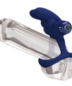 PRETTY LOVE – FRANCISCO DOBLE ANILLO VIBRADOR RABBIT AZUL - intimamenities.com