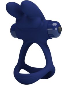 PRETTY LOVE – FRANCISCO DOBLE ANILLO VIBRADOR RABBIT AZUL - intimamenities.com