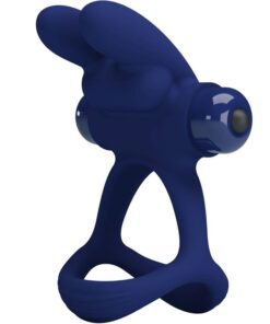 PRETTY LOVE – FRANCISCO DOBLE ANILLO VIBRADOR RABBIT AZUL - intimamenities.com