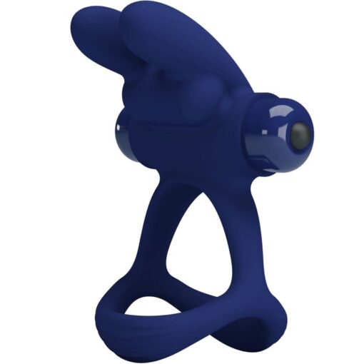 PRETTY LOVE – FRANCISCO DOBLE ANILLO VIBRADOR RABBIT AZUL - intimamenities.com