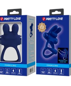 PRETTY LOVE – FRANCISCO DOBLE ANILLO VIBRADOR RABBIT AZUL - intimamenities.com