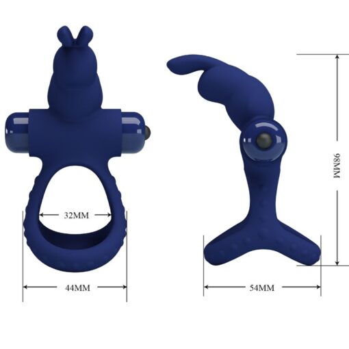 PRETTY LOVE – LUCHITO DOBLE ANILLO VIBRADOR RABBIT AZUL - intimamenities.com