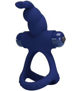 PRETTY LOVE – LUCHITO DOBLE ANILLO VIBRADOR RABBIT AZUL - intimamenities.com