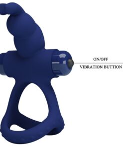 PRETTY LOVE – LUCHITO DOBLE ANILLO VIBRADOR RABBIT AZUL - intimamenities.com