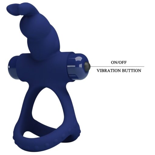 PRETTY LOVE – LUCHITO DOBLE ANILLO VIBRADOR RABBIT AZUL - intimamenities.com