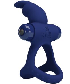 PRETTY LOVE – LUCHITO DOBLE ANILLO VIBRADOR RABBIT AZUL - intimamenities.com