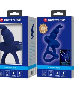PRETTY LOVE – LUCHITO DOBLE ANILLO VIBRADOR RABBIT AZUL - intimamenities.com