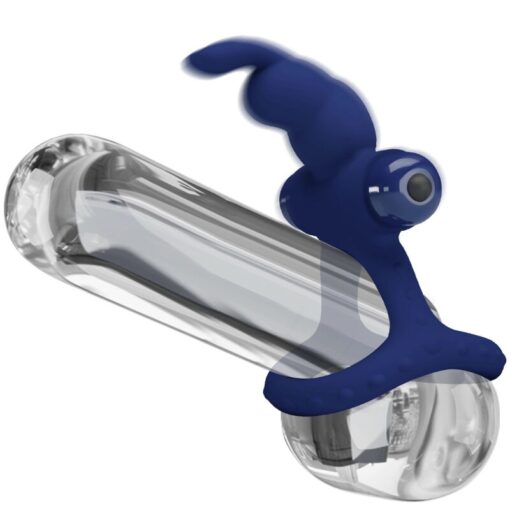 PRETTY LOVE – LUCHITO DOBLE ANILLO VIBRADOR RABBIT AZUL - intimamenities.com