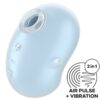 SATISFYER – CUTIE GHOST VIBRADOR LAY-ON AZUL CLARO - intimamenities.com