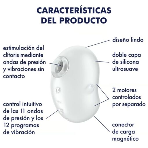 SATISFYER – CUTIE GHOST VIBRADOR LAY-ON BLANCO - intimamenities.com