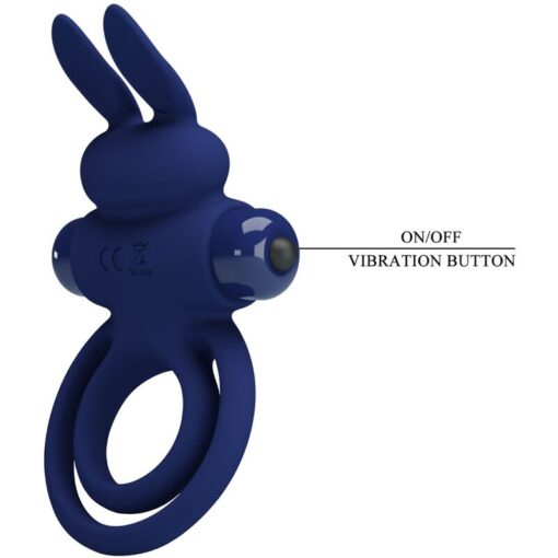 PRETTY LOVE – DAREY DOBLE ANILLO VIBRADOR RABBIT AZUL - intimamenities.com