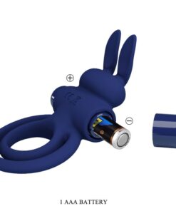 PRETTY LOVE – DAREY DOBLE ANILLO VIBRADOR RABBIT AZUL - intimamenities.com