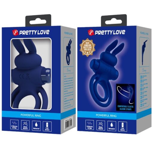 PRETTY LOVE – DAREY DOBLE ANILLO VIBRADOR RABBIT AZUL - intimamenities.com
