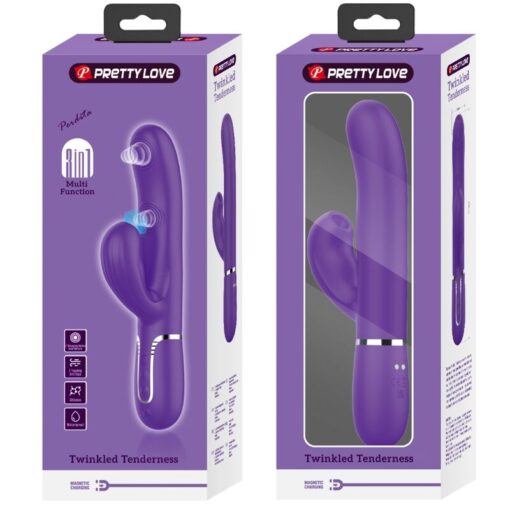 PRETTY LOVE – PERLITA VIBRADOR PUNTO G 3 EN 1 MULTIFUNCIÓN MORADO - intimamenities.com