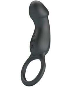 PRETTY LOVE – TRAE ANILLO VIBRADOR CON ESTIMULADOR NEGRO - intimamenities.com