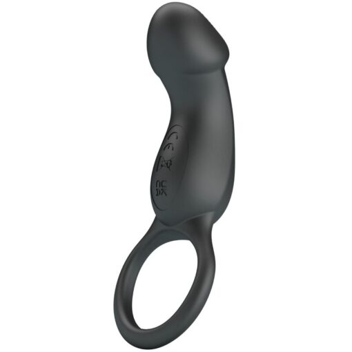 PRETTY LOVE – TRAE ANILLO VIBRADOR CON ESTIMULADOR NEGRO - intimamenities.com