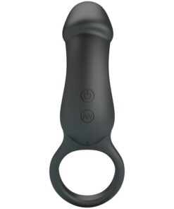 PRETTY LOVE – TRAE ANILLO VIBRADOR CON ESTIMULADOR NEGRO - intimamenities.com