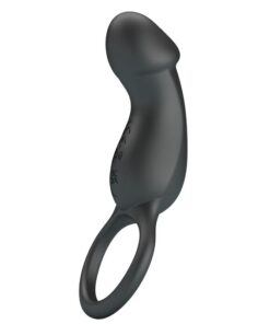 PRETTY LOVE – TRAE ANILLO VIBRADOR CON ESTIMULADOR NEGRO - intimamenities.com
