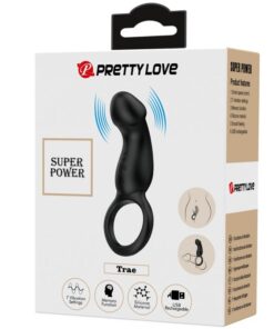 PRETTY LOVE – TRAE ANILLO VIBRADOR CON ESTIMULADOR NEGRO - intimamenities.com
