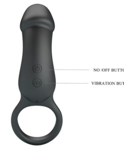 PRETTY LOVE – TRAE ANILLO VIBRADOR CON ESTIMULADOR NEGRO - intimamenities.com