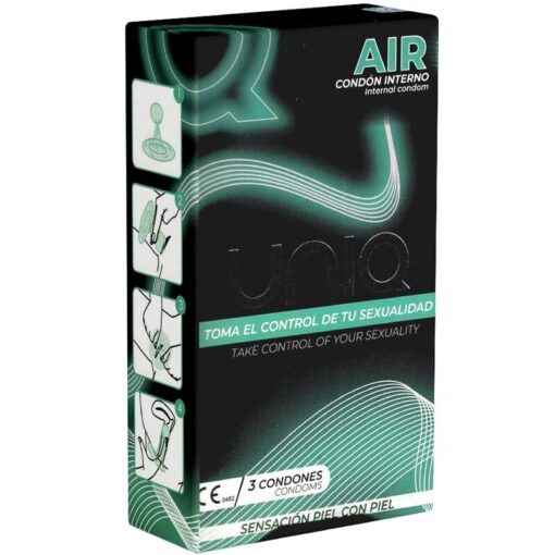 UNIQ – AIR PRESERVATIVO FEMENINO SIN LATEX 3 UNIDADES - intimamenities.com