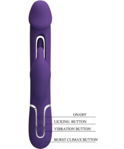 PRETTY LOVE – KAMPAS VIBRADOR RABBIT 3 EN 1 MULTIFUNCIÓN CON LENGUA VIOLETA - intimamenities.com