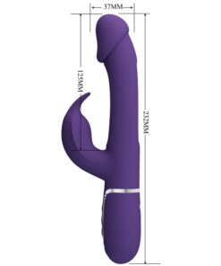 PRETTY LOVE – KAMPAS VIBRADOR RABBIT 3 EN 1 MULTIFUNCIÓN CON LENGUA VIOLETA - intimamenities.com