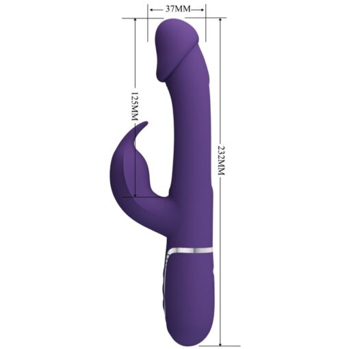 PRETTY LOVE – KAMPAS VIBRADOR RABBIT 3 EN 1 MULTIFUNCIÓN CON LENGUA VIOLETA - intimamenities.com