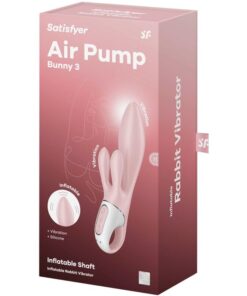 SATISFYER – AIR PUMP BUNNY 3 INFLABLE VIBRADOR RABBIT ROSA - intimamenities.com