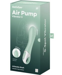 SATISFYER – AIR PUMP VIBRADOR 3 INFLABLE PUNTO G MENTA - intimamenities.com