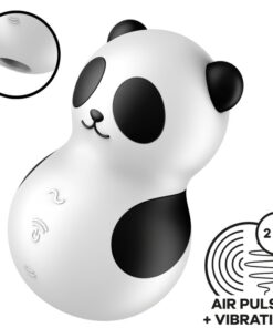 SATISFYER – POCKET PANDA ESTIMULADOR & VIBRADOR BLANCO Y NEGRO - intimamenities.com
