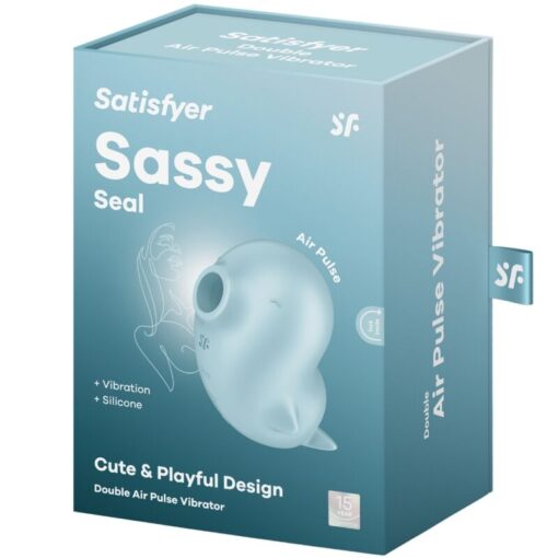 SATISFYER – SASSY SEAL ESTIMULADOR & VIBRADOR AZUL - intimamenities.com