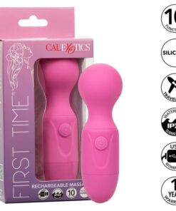 CALEXOTICS – FIRST TIME MASAJEADOR RECARGABLE 10 VIBRACIONES ROSA - intimamenities.com