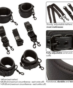 CALEXOTICS – NOCTURNAL RESTRICCIONES DE CAMA CUERO AJUSTABLE NEGRO - intimamenities.com