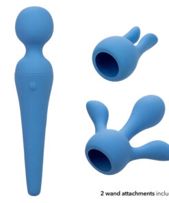 CALEXOTICS – COUTURE KIT VIBRADOR WAND 10 VIBRACIONES AZUL - intimamenities.com