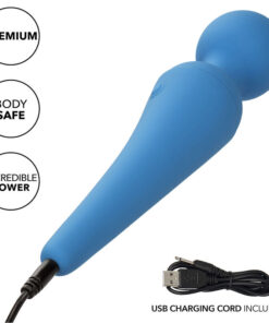 CALEXOTICS – COUTURE KIT VIBRADOR WAND 10 VIBRACIONES AZUL - intimamenities.com