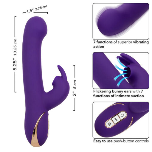 CALEXOTICS – JACK VIBRADOR RABBIT Y ESTIMULADOR 7 NIVELES DE VIBRACIÓN Y ONDAS ESTIMULADORAS AZUL - intimamenities.com