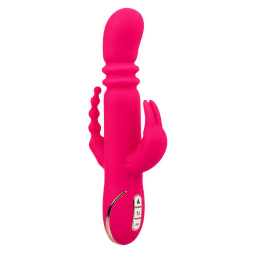 CALEXOTICS – JACK FANTASY TRIPLE VIBRADOR CALENTABLE RABBIT ROSA - intimamenities.com