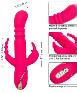 CALEXOTICS – JACK FANTASY TRIPLE VIBRADOR CALENTABLE RABBIT ROSA - intimamenities.com