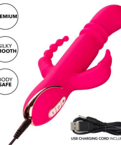 CALEXOTICS – JACK FANTASY TRIPLE VIBRADOR CALENTABLE RABBIT ROSA - intimamenities.com