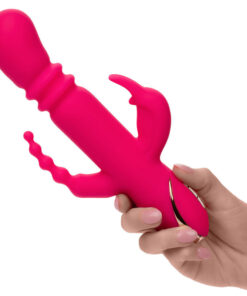 CALEXOTICS – JACK FANTASY TRIPLE VIBRADOR CALENTABLE RABBIT ROSA - intimamenities.com