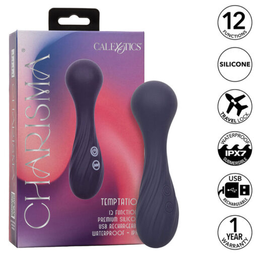 CALEXOTICS – CHARISMA TEMPTATION MASAJEADOR 12 FUNCIONES MORADO - intimamenities.com