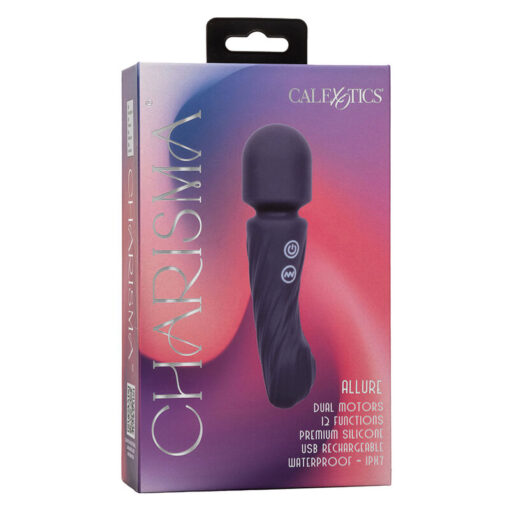 CALEXOTICS – CHARISMA ALLURE MASAJEADOR DOBLE MOTOR 12 FUNCIONES 17,25 CM X 4,5 CM MORADO - intimamenities.com